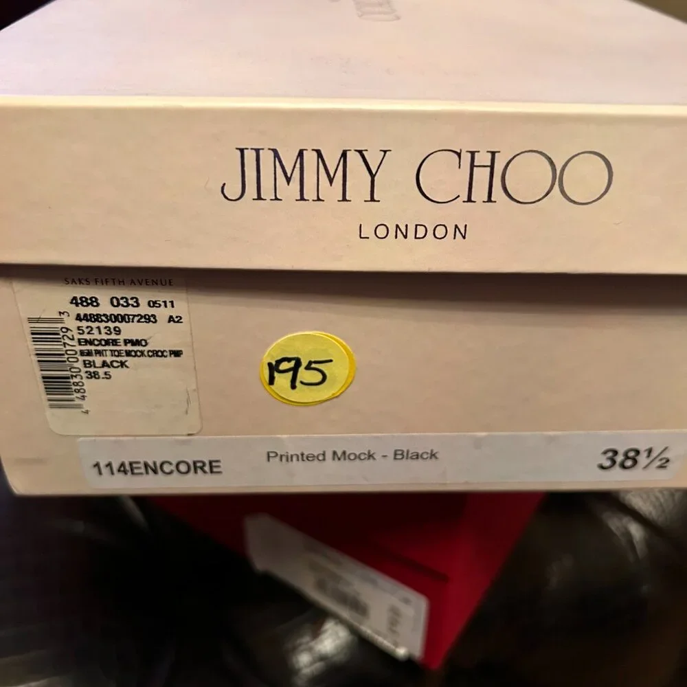 Jimmy Choo Encore Pump in Printed Mock Crock Black 38.5 - Picture 7 of 7